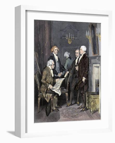 The First Cabinet under President Washington - Knox, Jefferson, Hamilton, and Randolph-null-Framed Giclee Print