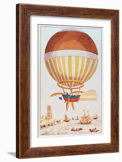 The First Channel Crossing by Air of Jean Pierre Francois Blanchard-null-Framed Giclee Print