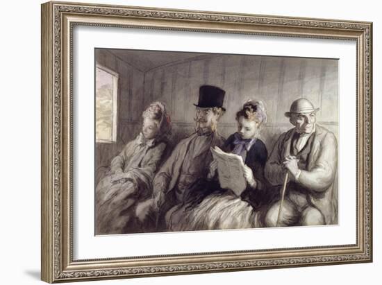 The First Class Carriage, 1864-Honore Daumier-Framed Giclee Print