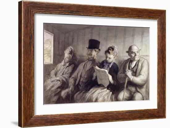 The First Class Carriage, 1864-Honore Daumier-Framed Giclee Print