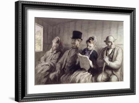 The First Class Carriage, 1864-Honore Daumier-Framed Giclee Print