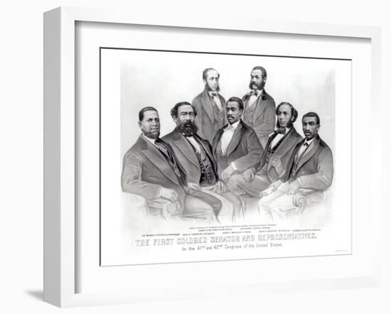 The First Colored Senator and Representatives, in the 41st and 42nd Congress of the United States-null-Framed Giclee Print