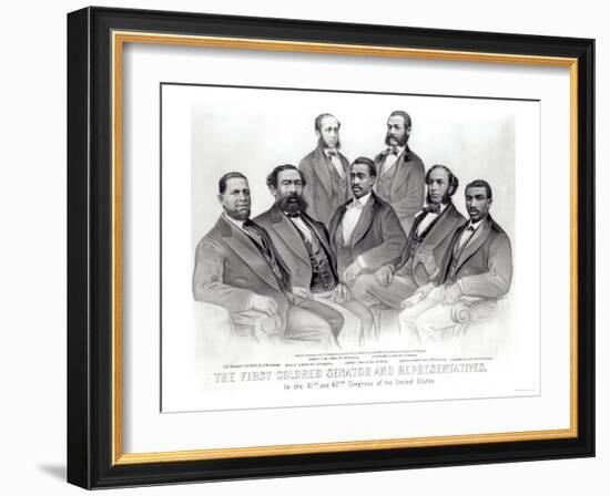 The First Colored Senator and Representatives, in the 41st and 42nd Congress of the United States-null-Framed Giclee Print