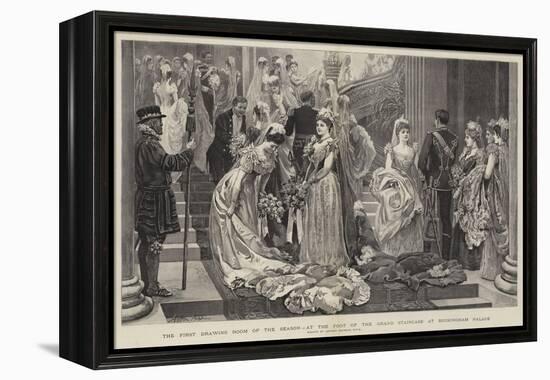 The First Drawing Room of the Season, at the Foot of the Grand Staircase at Buckingham Palace-Arthur Hopkins-Framed Premier Image Canvas