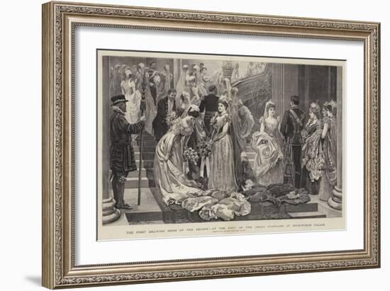 The First Drawing Room of the Season, at the Foot of the Grand Staircase at Buckingham Palace-Arthur Hopkins-Framed Giclee Print