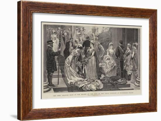 The First Drawing Room of the Season, at the Foot of the Grand Staircase at Buckingham Palace-Arthur Hopkins-Framed Giclee Print