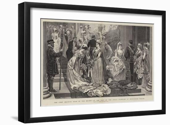 The First Drawing Room of the Season, at the Foot of the Grand Staircase at Buckingham Palace-Arthur Hopkins-Framed Giclee Print