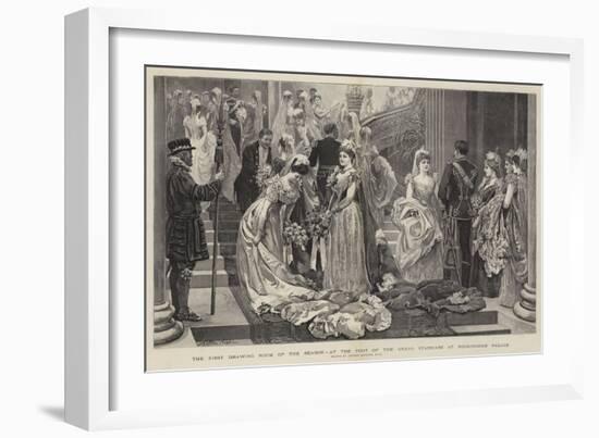 The First Drawing Room of the Season, at the Foot of the Grand Staircase at Buckingham Palace-Arthur Hopkins-Framed Giclee Print