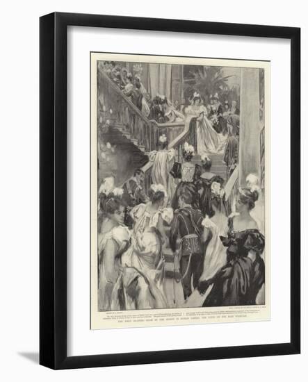 The First Drawing Room of the Season in Dublin Castle, the Scene in the Main Staircase-null-Framed Giclee Print