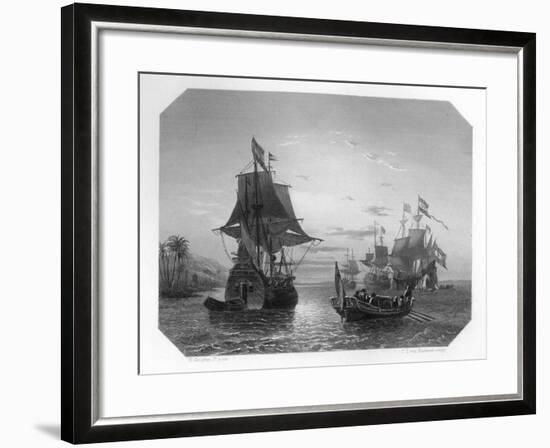 The First Dutch Ship in East Indies, 1596-Van Kesteren-Framed Giclee Print