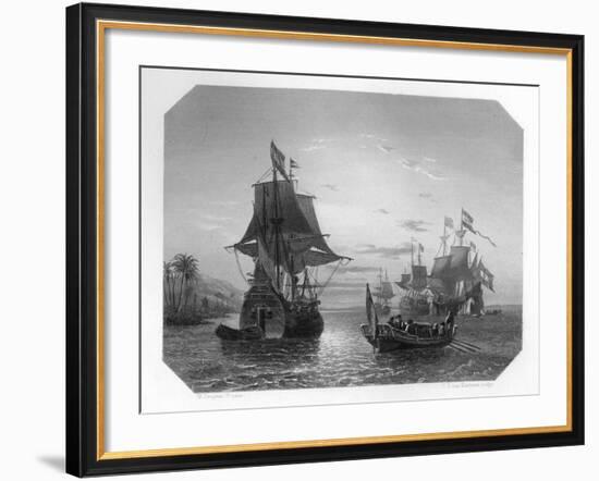 The First Dutch Ship in East Indies, 1596-Van Kesteren-Framed Giclee Print