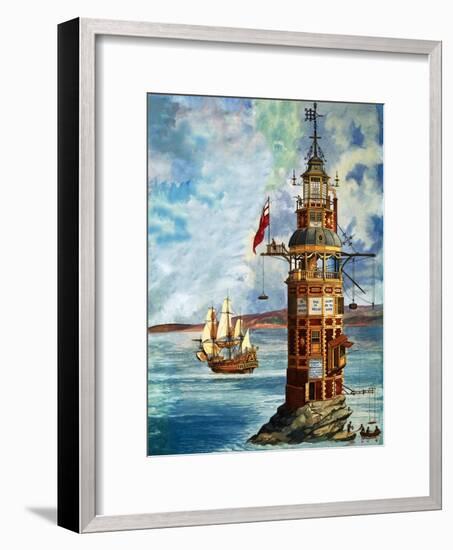 The First Eddystone Lighthouse-Peter Jackson-Framed Giclee Print