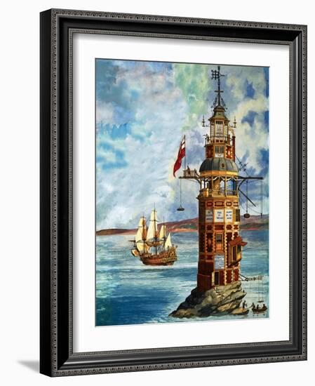 The First Eddystone Lighthouse-Peter Jackson-Framed Giclee Print