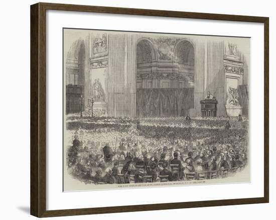 The First Evening Service at St Paul's Cathedral, on Sunday, 28 November-null-Framed Giclee Print