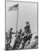 The First Flag Raising on Iwo Jima's Mount Suribachi-null-Mounted Photo