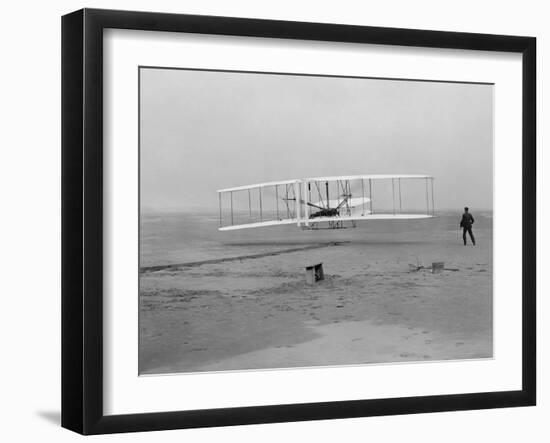 The First Flight of the Wright Flyer in 1903-Stocktrek Images-Framed Photographic Print