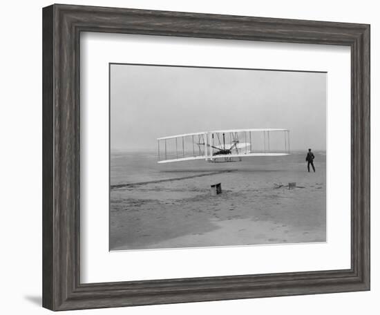 The First Flight of the Wright Flyer in 1903-Stocktrek Images-Framed Photographic Print
