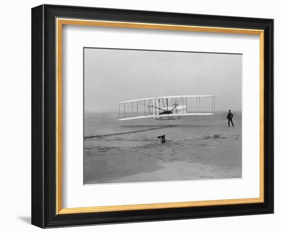 The First Flight of the Wright Flyer in 1903-Stocktrek Images-Framed Photographic Print