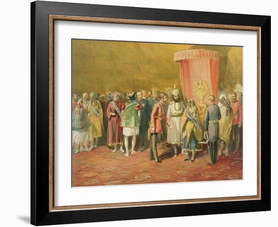 The First Investiture of the Star of India, 1863-William Simpson-Framed Giclee Print