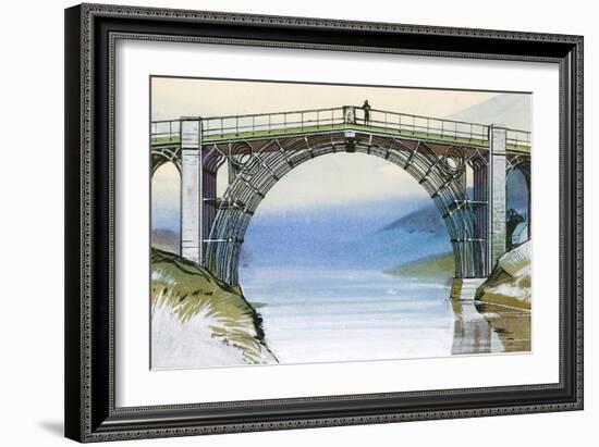 The First Iron Bridge in Britain, at Ironbridge Gorge-Angus Mcbride-Framed Giclee Print