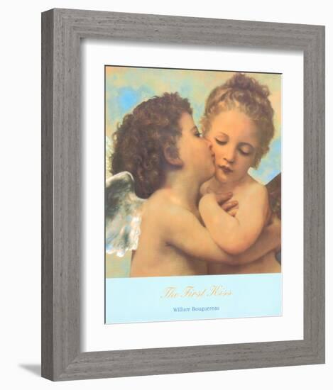 The First Kiss, c.1873 (detail)-William Adolphe Bouguereau-Framed Art Print