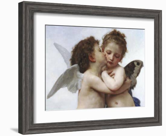 The First Kiss-William Adolphe Bouguereau-Framed Art Print