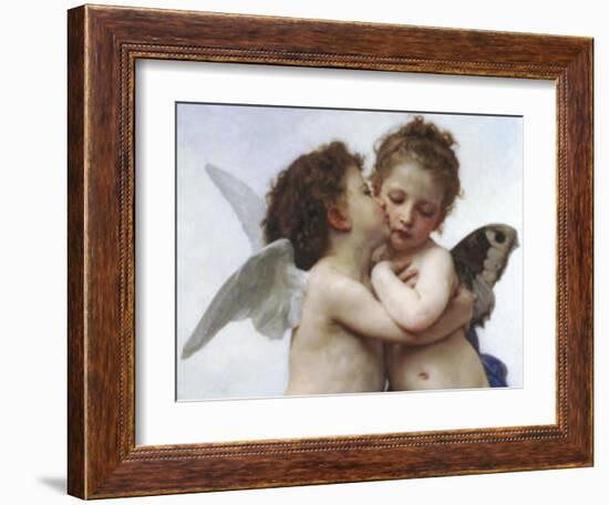 The First Kiss-William Adolphe Bouguereau-Framed Art Print