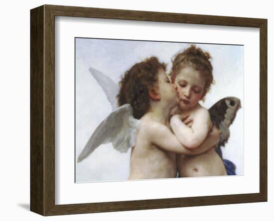 The First Kiss-William Adolphe Bouguereau-Framed Art Print