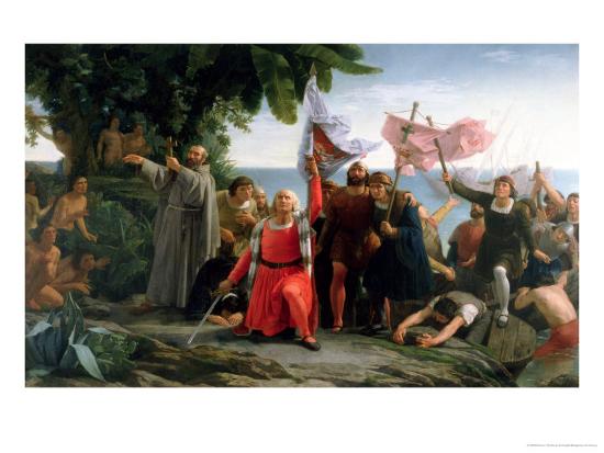 The First Landing Of Christopher Columbus In America 1862 Giclee