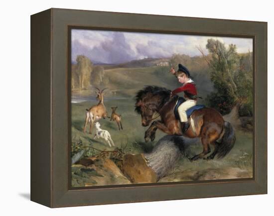 The First Leap: Lord Alexander Russell on His Pony 'Emerald', 1829-Edwin Henry Landseer-Framed Premier Image Canvas