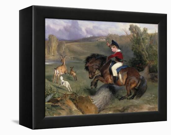 The First Leap: Lord Alexander Russell on His Pony 'Emerald', 1829-Edwin Henry Landseer-Framed Premier Image Canvas