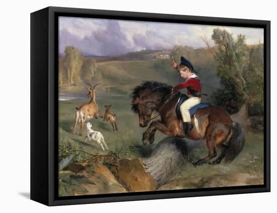 The First Leap: Lord Alexander Russell on His Pony 'Emerald', 1829-Edwin Henry Landseer-Framed Premier Image Canvas