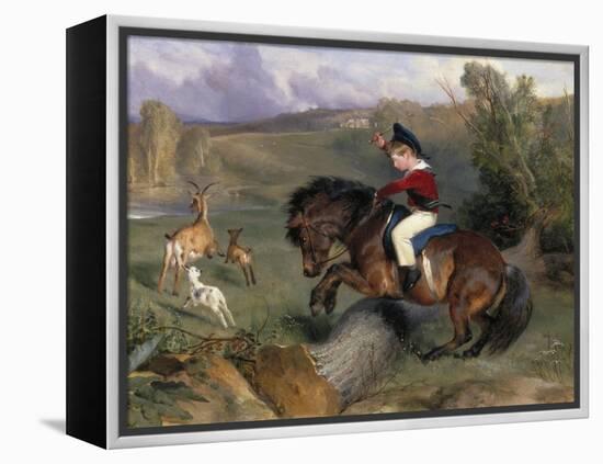 The First Leap: Lord Alexander Russell on His Pony 'Emerald', 1829-Edwin Henry Landseer-Framed Premier Image Canvas