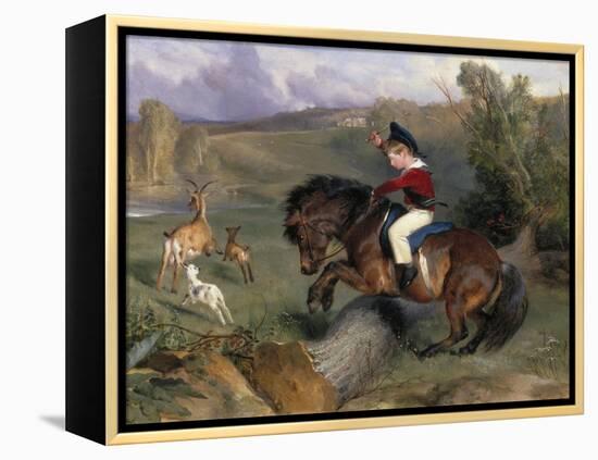 The First Leap: Lord Alexander Russell on His Pony 'Emerald', 1829-Edwin Henry Landseer-Framed Premier Image Canvas