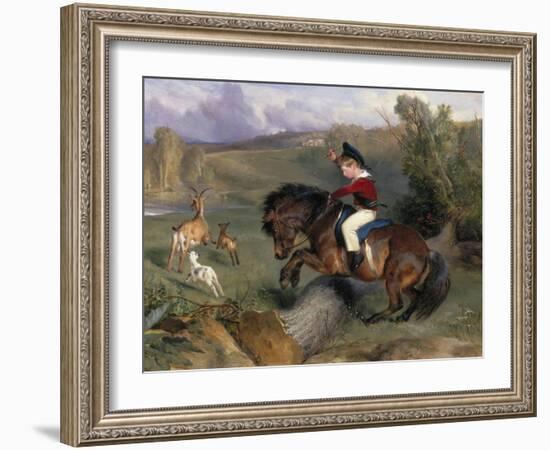 The First Leap: Lord Alexander Russell on His Pony 'Emerald', 1829-Edwin Henry Landseer-Framed Giclee Print