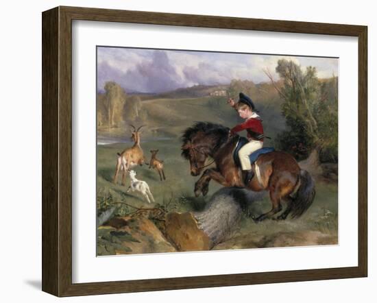 The First Leap: Lord Alexander Russell on His Pony 'Emerald', 1829-Edwin Henry Landseer-Framed Giclee Print