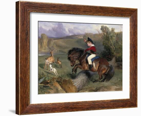 The First Leap: Lord Alexander Russell on His Pony 'Emerald', 1829-Edwin Henry Landseer-Framed Giclee Print