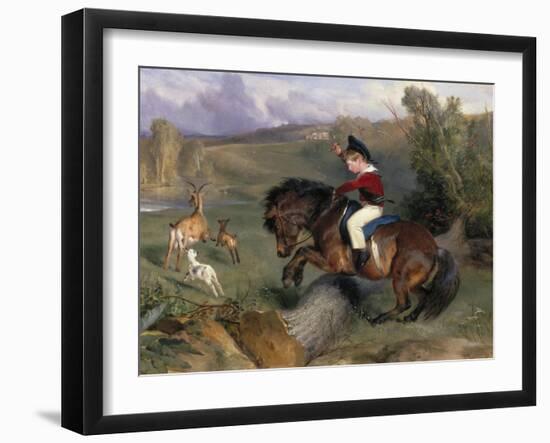 The First Leap: Lord Alexander Russell on His Pony 'Emerald', 1829-Edwin Henry Landseer-Framed Giclee Print