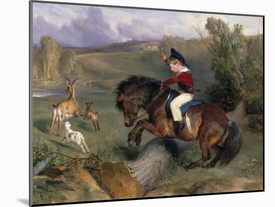 The First Leap: Lord Alexander Russell on His Pony 'Emerald', 1829-Edwin Henry Landseer-Mounted Giclee Print