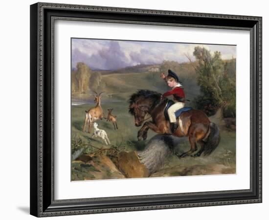 The First Leap: Lord Alexander Russell on His Pony 'Emerald', 1829-Edwin Henry Landseer-Framed Giclee Print