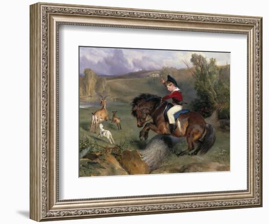 The First Leap: Lord Alexander Russell on His Pony 'Emerald', 1829-Edwin Henry Landseer-Framed Giclee Print