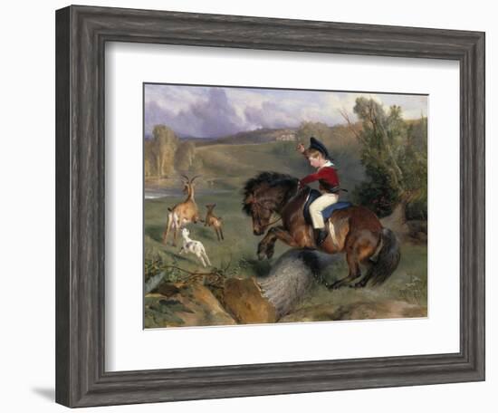 The First Leap: Lord Alexander Russell on His Pony 'Emerald', 1829-Edwin Henry Landseer-Framed Giclee Print