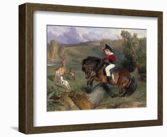 The First Leap: Lord Alexander Russell on His Pony 'Emerald', 1829-Edwin Henry Landseer-Framed Giclee Print