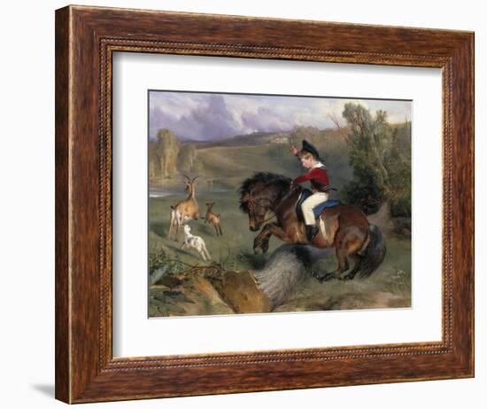 The First Leap: Lord Alexander Russell on His Pony 'Emerald', 1829-Edwin Henry Landseer-Framed Giclee Print