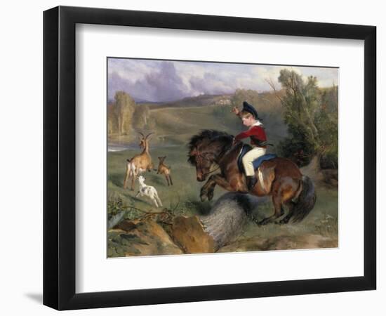 The First Leap: Lord Alexander Russell on His Pony 'Emerald', 1829-Edwin Henry Landseer-Framed Giclee Print