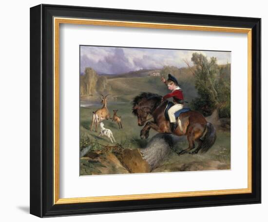 The First Leap: Lord Alexander Russell on His Pony 'Emerald', 1829-Edwin Henry Landseer-Framed Giclee Print