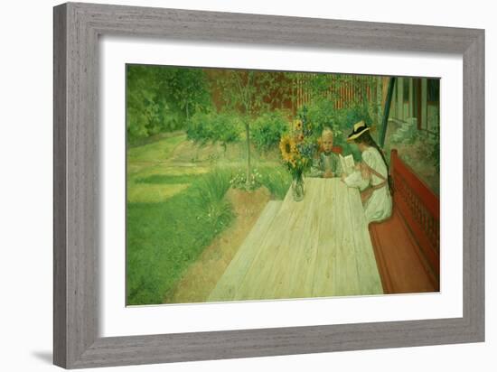 The First Lesson, 1903-Carl Larsson-Framed Giclee Print