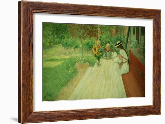 The First Lesson, 1903-Carl Larsson-Framed Giclee Print