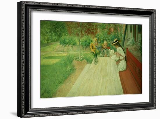 The First Lesson, 1903-Carl Larsson-Framed Giclee Print