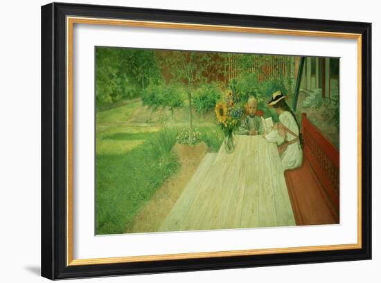 The First Lesson, 1903-Carl Larsson-Framed Giclee Print